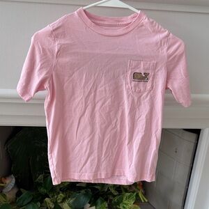 Vineyard Vines Light Pink Kids Pocket Tee with Whale Embroidery